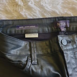 NYDJ Black Coated AMI Skinny Legging Jeans Size 10 NWOT